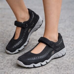 Mephisto Allrounder Black with Gray Bedazzled Sneakers Size US 9.5